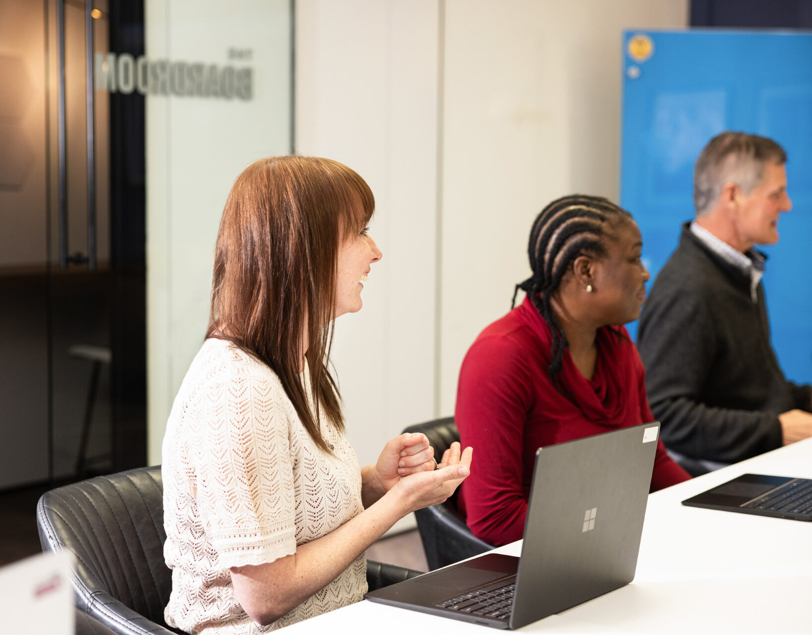 Woman Meeting Windows Laptop