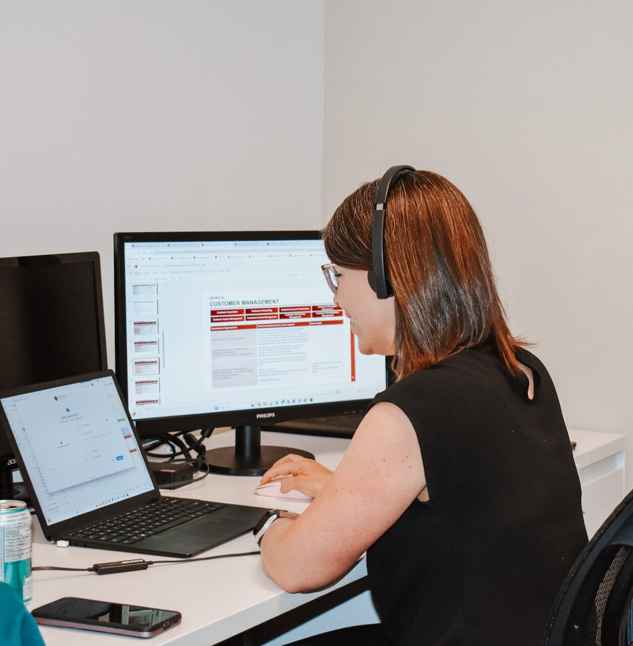 Woman Working Laptop Computer